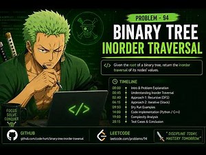 🌳 LeetCode 94. Binary Tree Inorder Traversal | Recursive & Iterative Solutions