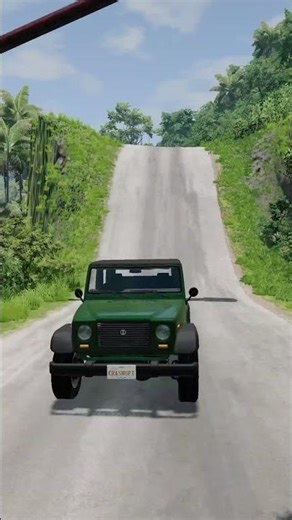 Reversed Green Off-road SUV vs Yellow Off-road SUV vs Giant Hammer #crashuptv