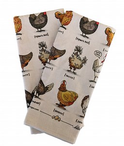 Chickens of the World Tea Towel, 100% Linen Cotton, Dishtowel, Kitchen Towel - Etsy