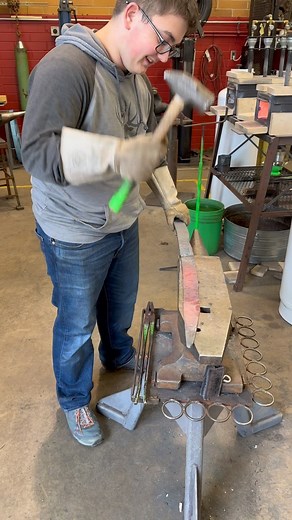 Here Ethen is forging an Orc sword of his own design. The blade is nearly complete. Next week we will be drawing out the other end for a through tang handle, and forging a Orc style D guard. This thing is going to be sweet when it’s complete. Nice work Ethen! 💪🏻 #fireironforge #firstsword #orc #sword #blacksmith #blacksmithing #forged #handforged #forging #rathdrum #idaho #northidaho #postfalls #cda #athol #sandpoint #bonnersferry #spokane #spokanevalley #pnw #classes #knifemaker #bladesmith #