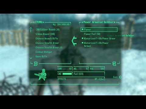 Fallout 3 Obtain a second set of Winterized T-51b & 5 sim Chinese Stealth Suits
