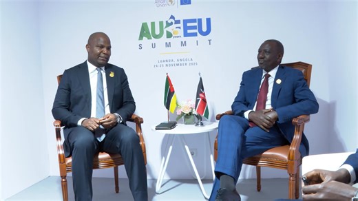 8.6K views · 400 reactions | President William Ruto held a bilateral meeting with the President of Mozambique, Mr Daniel Chapo, on the sidelines of the AU–EU Summit in Angola. State House Kenya William Samoei Ruto | Kenya News Agency - KNA | Facebook