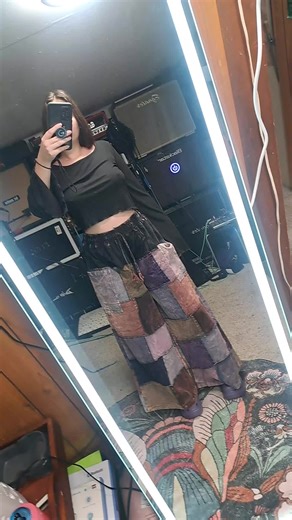 Patchwork Corduroy Wide Leg Pants #TikTokShopBlackFriday #style #fashion #fitcheck #ootd @KarmaNepalCrafts