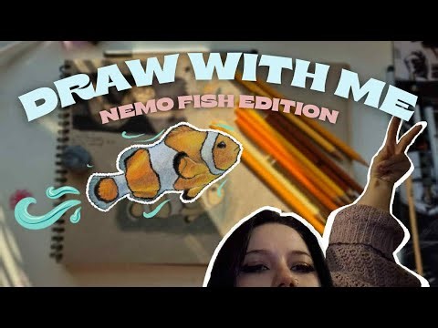 Draw a nemo fish with me🐠🎨chill drawing session⋆｡°✩coloured pencils