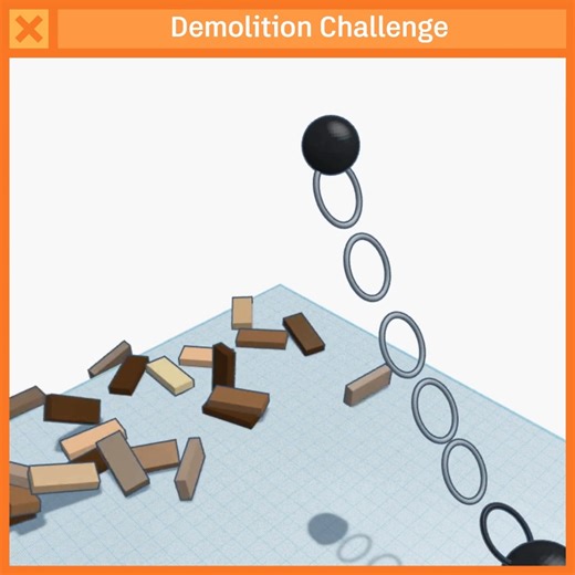 The Demolition Challenge is live on Tinkercad! 🏗️💥 Whether you choose to design a clever way to bring down a structure or build one meant to fall under impact, this challenge is all about exploring forces, balance, geometry, and design choices that affect how structures stand or collapse. Test ideas and refine solutions. 👉 Start designing here: https://www.tinkercad.com/challenges/hym7nG1wIBc-demolition-challenge #Tinkertogether #MakerChallenge #CreativeEngineering #STEM #Architecture | Tinke