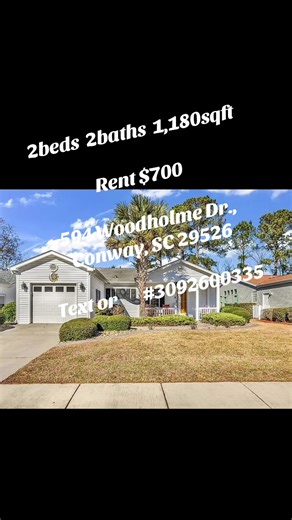 2 bedrooms and 2 bathrooms with a warm, relaxing open floor plan that’s perfect for everyday living and entertaining. The kitchen features a breakfast bar, pantry, rich wood floors, and stainless steel appliances, while the bathrooms include a stylish tiled shower. Step outside to a huge wooded backyard with an oversized patio and retractable awning, creating a cool, private space ideal for grilling, relaxing, and entertaining friends.pet is allowed. Rent $700 Address: 594 Woodholme Dr., Conway,