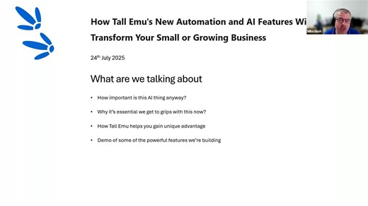 Webinar : How Tall Emu's Automation and AI Features will Transform Your Business
