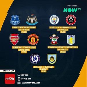 Catch all the action this weekend on Premier League Live across FM104.ie and the FM104 app with live commentary and analysis! All with thanks to NOW TV. Premier League Live with NOW TV, Stream Premier League action with a NOW TV Sky Sports or Sports Extra Pass. It’s your Sport, on your terms - nowtv.com/ie/sports-overview ⚽ | FM104 | Facebook