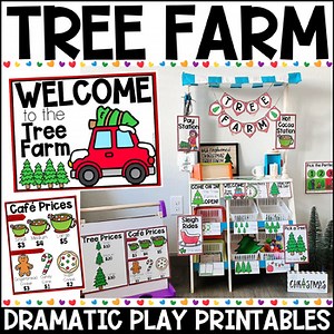 Christmas Tree Farm Dramatic Play Bundle of Printables, Centers, Labels & Crafts