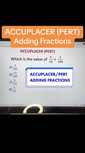 ACCUPLACER/PERT: Adding fractions by finding common denominators. You must answer these problems correctly to gain points on standardized exams. Math made easy by Professor G! #mathmadeeasybyprofessorg #mathtutor #mathmadeeasy #mathprofessor #fyp #foryoupage #mathematics #math #atlanta #testpreparation #satprep #sattutor #sattest #sattips #SAT #ACT #pert #accuplacermath #accuplacerstudyguide #accuplacertest #accuplacer #addingfractions #highschool #college #middleschool