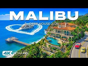 Malibu 4K Drone Footage 🇺🇸 Pacific Coast, Luxury Beachfront & Sunset Ocean Views