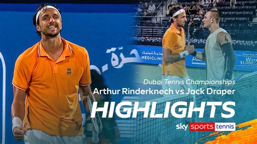 Arthur Rinderknech vs Jack Draper | Dubai Tennis Championships highlights