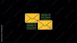 Animated Exchanging Messages or Mails. Letter Concept Video - Transparent