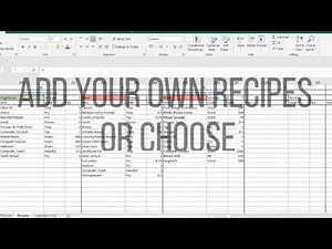 Grocery List Generator Excel Sheet
