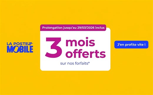 Forfait 5G gratuit pendant 3 mois chez La Poste Mobile : jusqu’à 300 Go à 0 € par mois