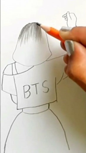 BTS Girl Drawing / How to Draw BTS Army Girl Drawing Easy for Beginners / Pencil Sketch