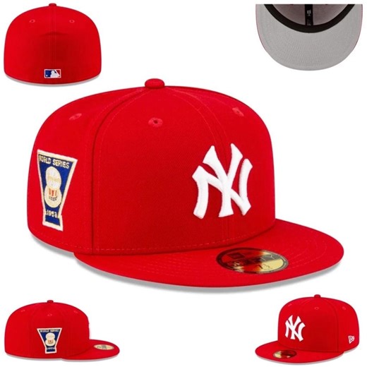 New Era NY Yankees Red Fitted Hat – 59FIFTY World Series Patch, Embroidered Logo - Etsy