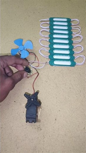 Powering Green Colour LED Light & DC Fan Motor With Mini Gear Motor Generator_DC Motor#tech #dcmotor