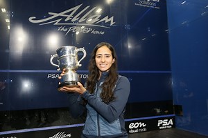 #OnThisDay in 2019 📅 Nouran Gohar - نوران جوهر won the British Open title for the first time! 🇬🇧🏆 This is what it meant to the Egyptian! 🙌 Watch the match highlights here ➡ https://www.squash.tv/highlights/allam-british-open-2019-womens-final-highlights-gohar-v-serme/ | PSA Squash Tour
