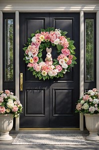 Extra Large 30" Spring Floral Wreath, Easter Bunny Decor, Blush or Vibrant Pink, Mother's Day Gift Idea - Etsy