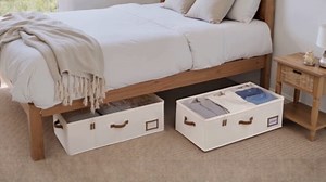 StorageWorks Under Bed Storage Bins, 10'' Underbed Storage Containers with Lid, 77L Clothes Organizer for Bedding, Blankets, Sweaters, Shoes, 2-Pack