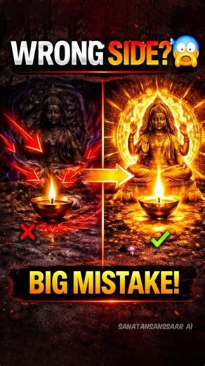 Why Diya Is Placed on Right Side in Sadhana? 😱 #sanatandharma #sadhana #sadhanpath #tantra #shorts