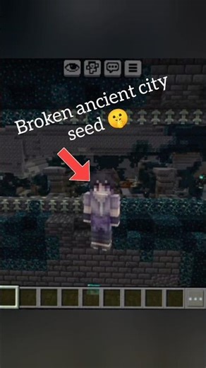 broken ancient city seed in Minecraft bedrock 💀 #minecraft #gaming #shorts