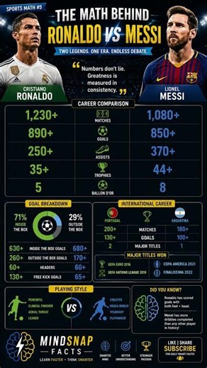 Cristiano Ronaldo vs Lionel Messi 🐐 Ultimate Career Comparison Goals, Trophies & Records Football