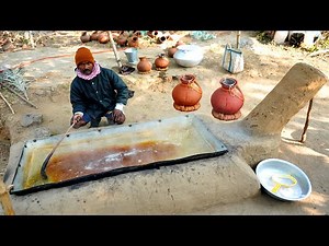Jaggery Making Process | How to make Date Palm Jaggery | Gur Making Indian Village Traditional Food