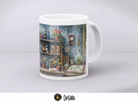 Vintage Apothecary Mug, Botanical Library Mug, Cozy Reader Mug, Cottagecore Book Mug, Book Lover Gift