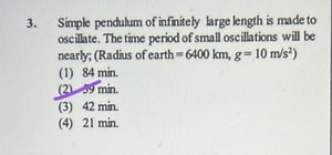 Simple pendulum of infinitely large length is made to oscillate... | Filo