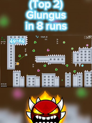 Glungus at 100% Completion in Geometry Dash