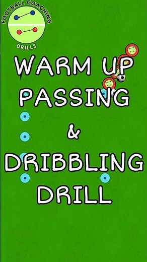 EASY Passing and Dribbling Warm Up Drill - #footballdrills #soccerdrills #coaching #training