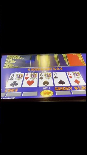 ABSOLUTE MADNESS — QUAD ACES’s with KICKER DOUBLE DOUBLE CHAOS! #videopoker #quads #slot