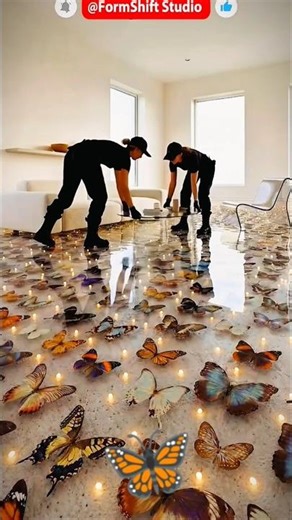 This Butterfly Floor Is Unreal 😍#shorts #floortransformation