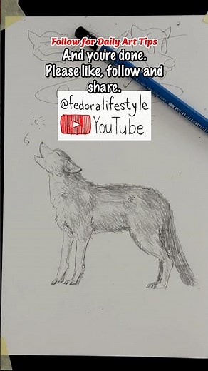 How to Draw a Wolf (drawing tutorial). Please subscribe! #shorts