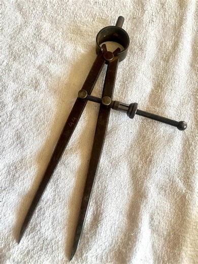 Antique French Steel Woodworking Compass, 8.8" Vintage Caliper Tool, Industrial Workshop Decor, Blacksmith Forged Tool, Gift for Architect - Etsy