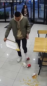 Ever dropped something so fast you couldn’t even react?  He walked in confidently with a full tray of food, but one wrong step sent the entire meal flying. The flip, the splash, the fall — a perfect restaurant disaster moment.  | Caught Slipping | Facebook