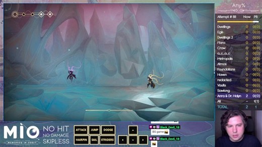 [ENG/RUS] NO HIT/NO DAMAGE Any% skipless attempts (Day 23; PB: 1; Distance: Ati)