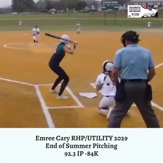 Emree Cary RHP/UTILITY 2029 End of Summer Pitching 92.3 IP -84K @EmreeCary @BuzzWin @TeamUSA @csa_athletes #TeamCSA #BuzzWIn | Collegiate Sports Advocate