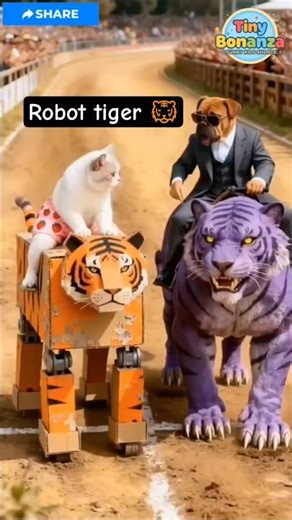 Robo-Tiger Racing: The Future of Fast #ai #shorts #robot #tiger