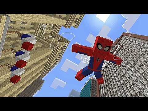 MCPE - UPDATED Spider-Man Addon by ArathNido | Web Swinging - 1.19
