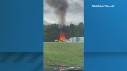 18-Wheeler fire sends two people to the hospital on interstate 20