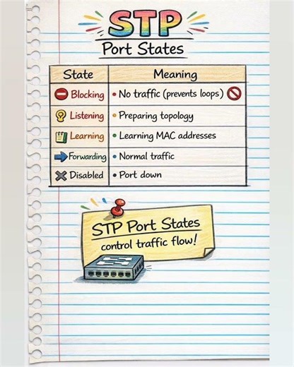 STP Port States Explained #shorts #networking