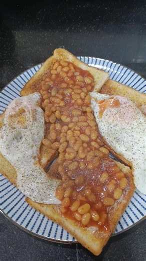 Fried Eggs, Baked Beans And Pure Comfort #food #foodie #Breakfast #ComfortFood #HomeCooking