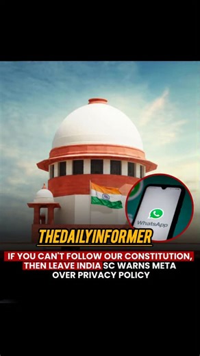 Passang bhutia on Instagram: "The Supreme Court has issued a stern warning to WhatsApp and its parent company Meta, emphasizing that user data cannot be exploited for commercial purposes. Chief Justice Surya Kant said, “You can’t play with the privacy of our country, we will not allow you to share a single digit of our data.” The court was hearing appeals against a Rs 213.14 crore penalty imposed by the Competition Commission of India over WhatsApp’s 2021 privacy policy. The case highlights grow