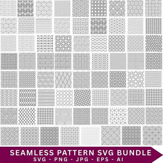 Geometric Seamless Patterns SVG Bundle (digital Download) - Etsy