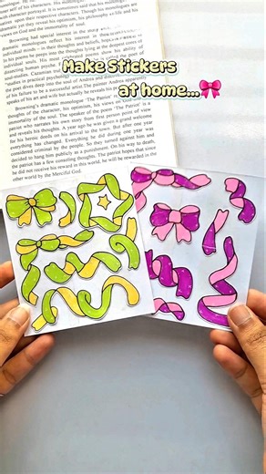 Make your own stickers at home in just 1 minute ✨🎀😍 #diy #art #shorts #nayeemartandcraft