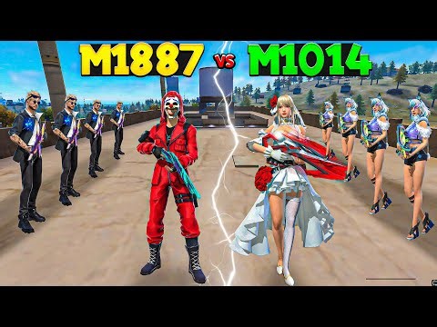 Evo M1014 vs Evo M1887 on Factory Roof | Criminal Vs Pro Players | Gun Skin Challenge | Free Fire