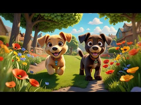 Five Little Puppies Dig in the Yard | Counting & Action Song for Kids | Fun Learning Nursery Rhyme